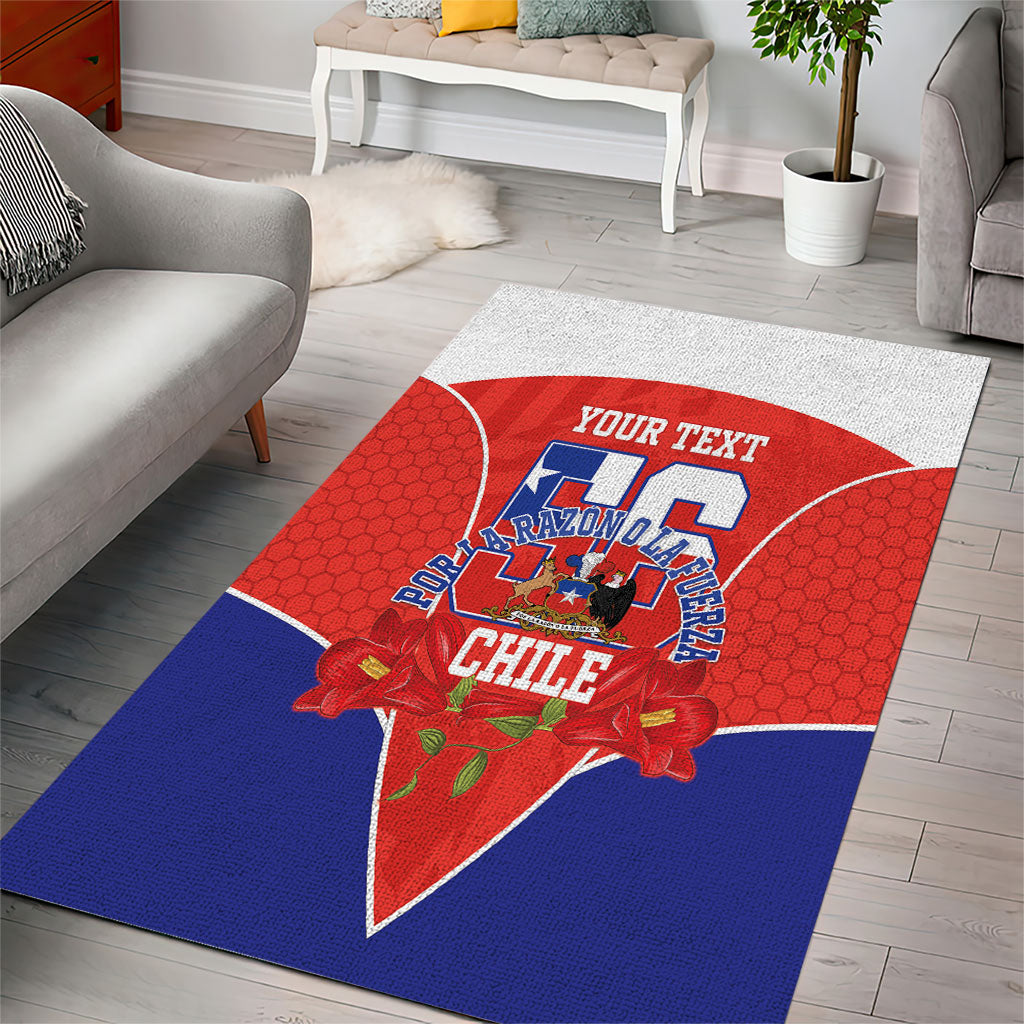 Personalized Chile Independence Day Area Rug Chilean Code 56 Copihue Flowers