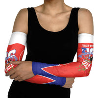 Personalized Chile Independence Day Arm Sleeves Chilean Code 56 Copihue Flowers