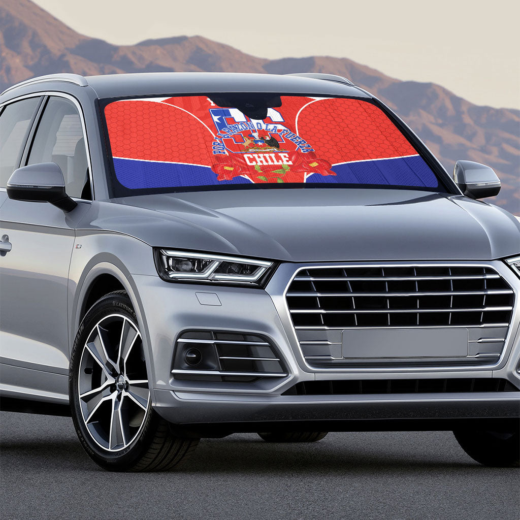 Personalized Chile Independence Day Auto Sun Shade Chilean Code 56 Copihue Flowers