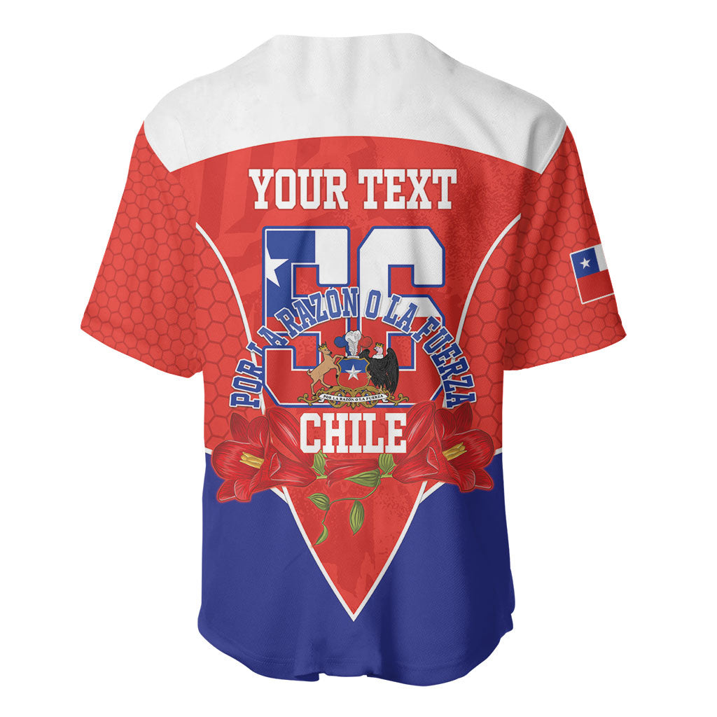 Personalized Chile Independence Day Baseball Jersey Chilean Code 56 Copihue Flowers