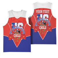 Personalized Chile Independence Day Basketball Jersey Chilean Code 56 Copihue Flowers