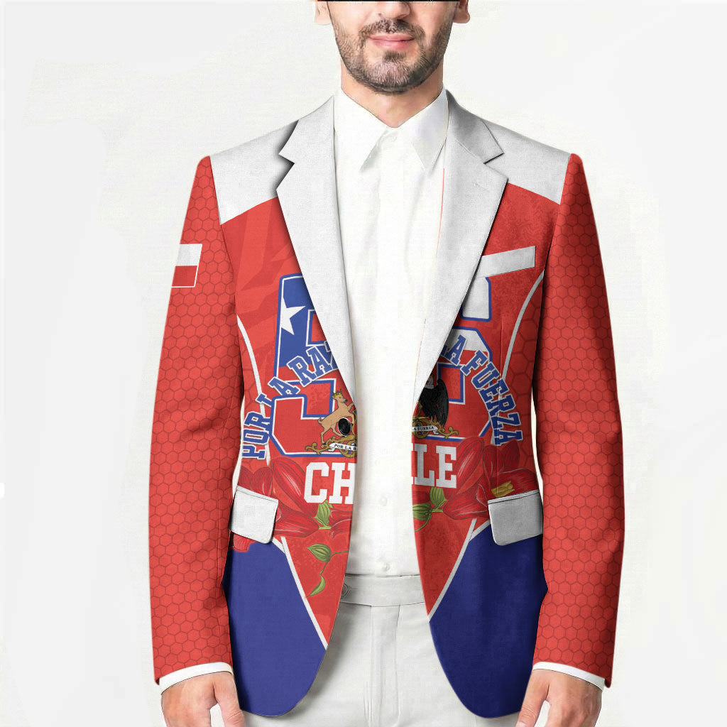 Personalized Chile Independence Day Blazer Chilean Code 56 Copihue Flowers