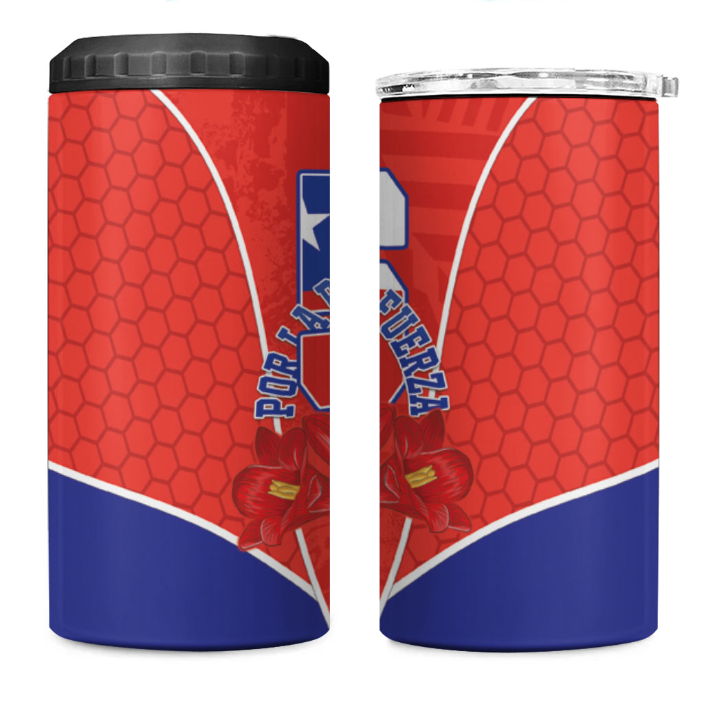 Chile Independence Day 4 in 1 Can Cooler Tumbler Chilean Code 56 Copihue Flowers