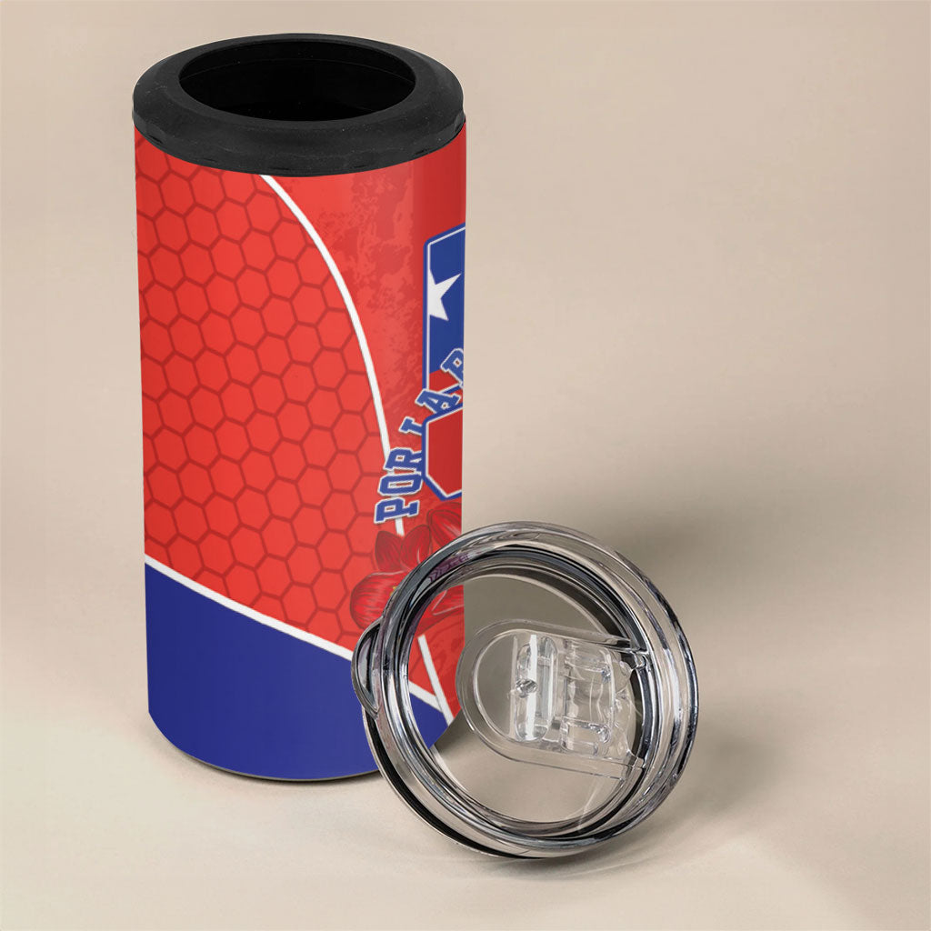 Chile Independence Day 4 in 1 Can Cooler Tumbler Chilean Code 56 Copihue Flowers
