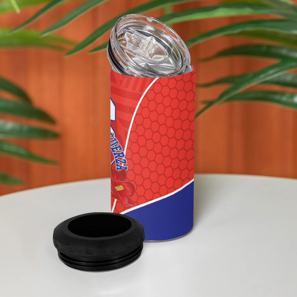 Chile Independence Day 4 in 1 Can Cooler Tumbler Chilean Code 56 Copihue Flowers
