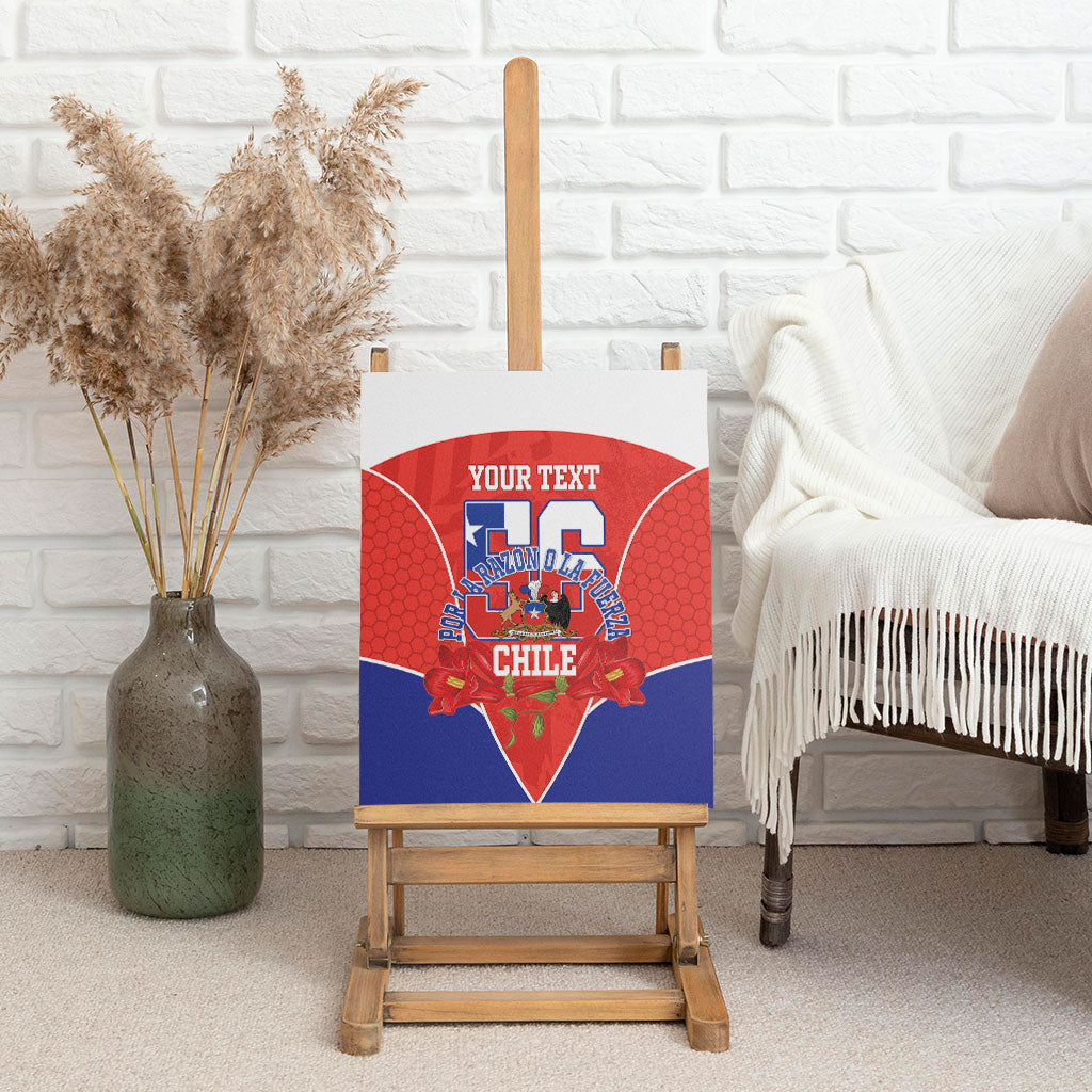 Personalized Chile Independence Day Canvas Wall Art Chilean Code 56 Copihue Flowers