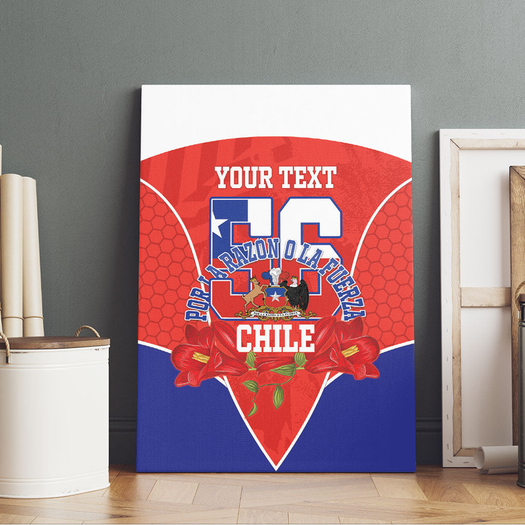 Personalized Chile Independence Day Canvas Wall Art Chilean Code 56 Copihue Flowers