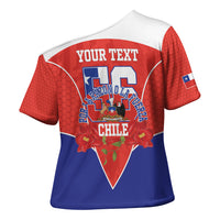 Personalized Chile Independence Day Cross Shoulder Shirt Chilean Code 56 Copihue Flowers