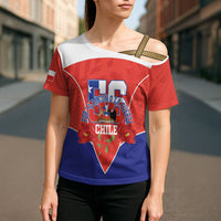 Personalized Chile Independence Day Cross Shoulder Shirt Chilean Code 56 Copihue Flowers