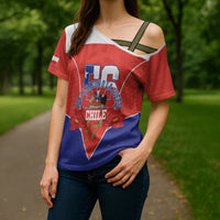 Personalized Chile Independence Day Cross Shoulder Shirt Chilean Code 56 Copihue Flowers