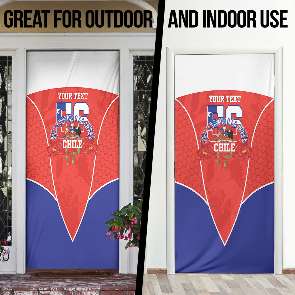 Personalized Chile Independence Day Door Cover Chilean Code 56 Copihue Flowers