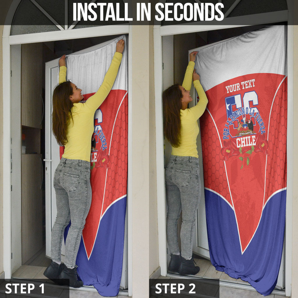 Personalized Chile Independence Day Door Cover Chilean Code 56 Copihue Flowers