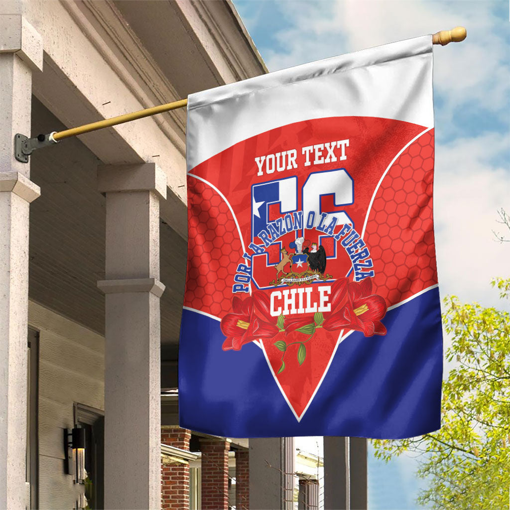 Personalized Chile Independence Day Garden Flag Chilean Code 56 Copihue Flowers