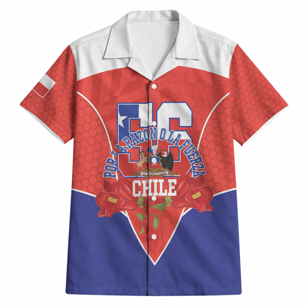 Personalized Chile Independence Day Hawaiian Shirt Chilean Code 56 Copihue Flowers