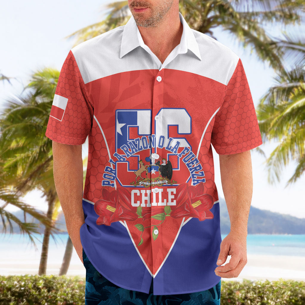 Personalized Chile Independence Day Hawaiian Shirt Chilean Code 56 Copihue Flowers