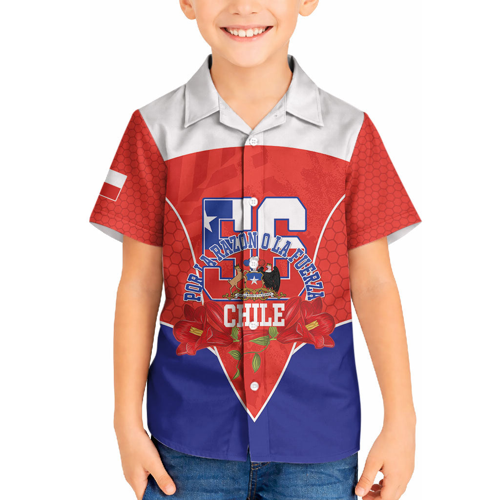 Personalized Chile Independence Day Hawaiian Shirt Chilean Code 56 Copihue Flowers
