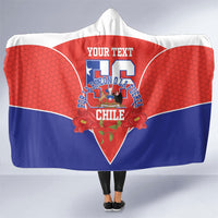 Personalized Chile Independence Day Hooded Blanket Chilean Code 56 Copihue Flowers
