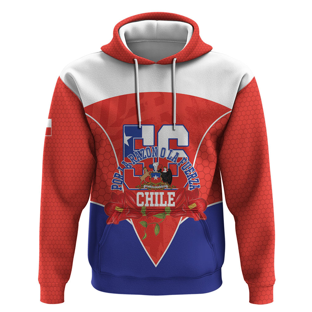 Personalized Chile Independence Day Hoodie Chilean Code 56 Copihue Flowers