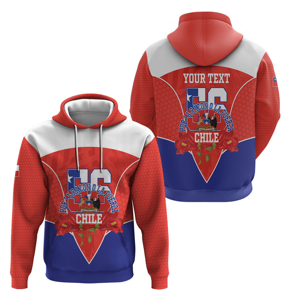 Personalized Chile Independence Day Hoodie Chilean Code 56 Copihue Flowers
