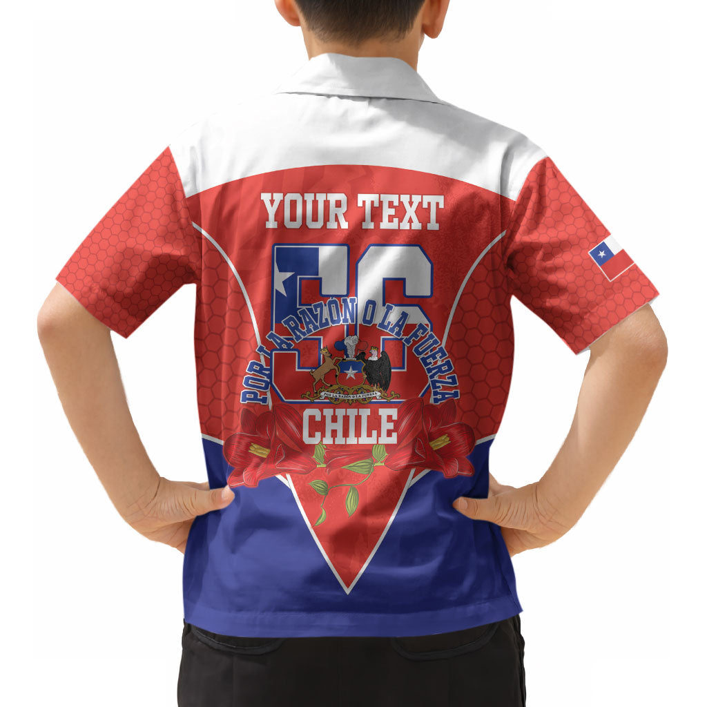 Personalized Chile Independence Day Kid Hawaiian Shirt Chilean Code 56 Copihue Flowers