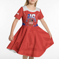 Personalized Chile Independence Day Kid Short Sleeve Dress Chilean Code 56 Copihue Flowers