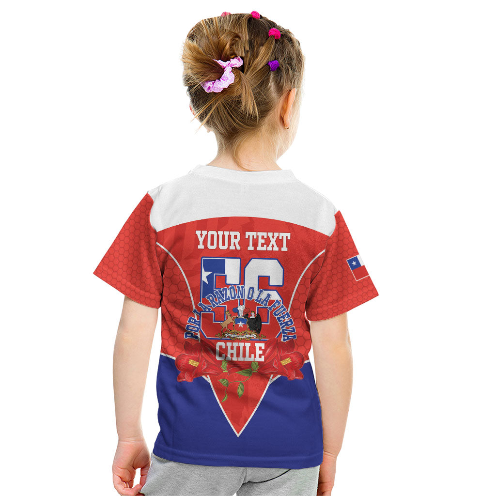 Personalized Chile Independence Day Kid T Shirt Chilean Code 56 Copihue Flowers