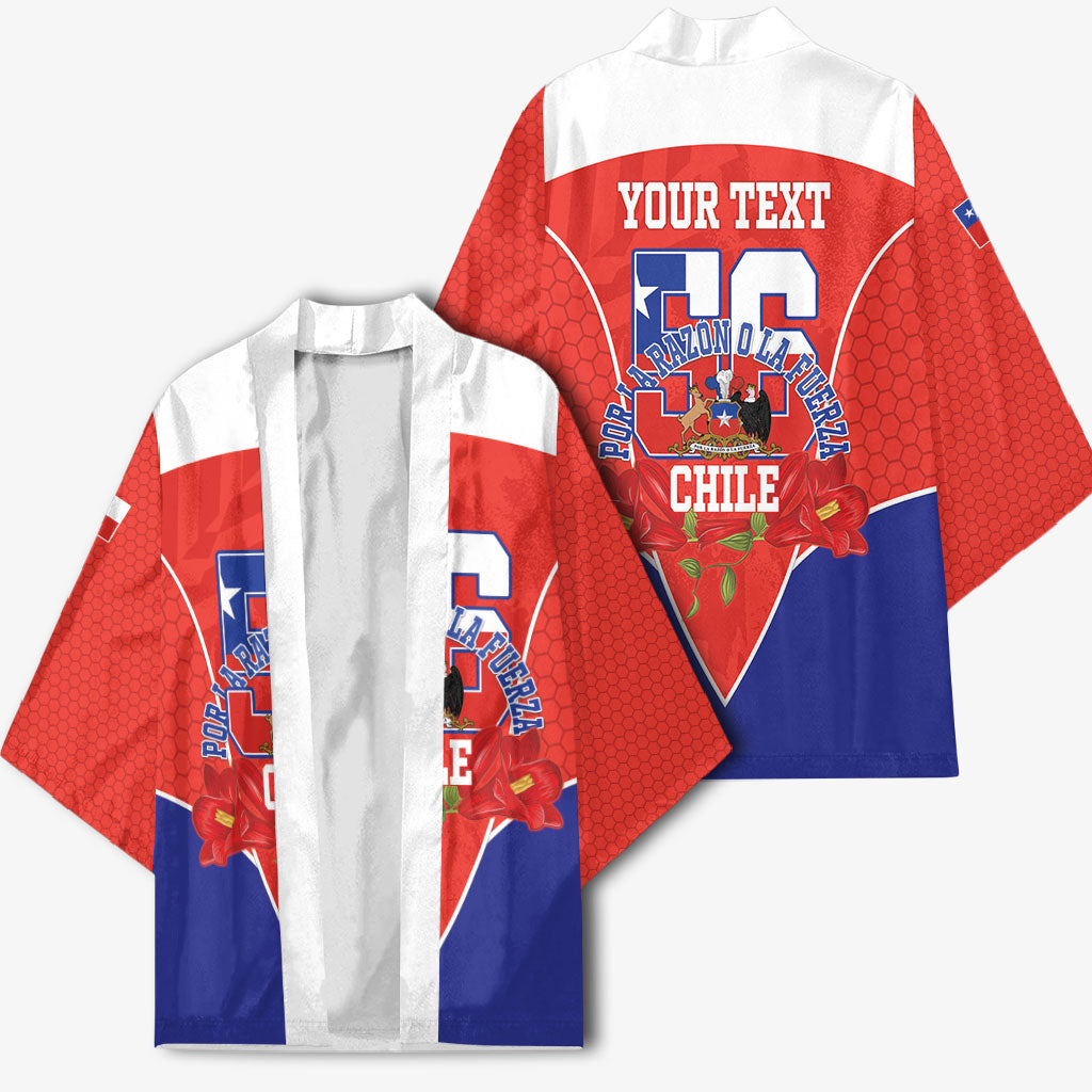 Personalized Chile Independence Day Kimono Chilean Code 56 Copihue Flowers