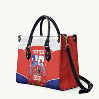 Personalized Chile Independence Day Leather Bag Chilean Code 56 Copihue Flowers