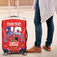 Personalized Chile Independence Day Luggage Cover Chilean Code 56 Copihue Flowers