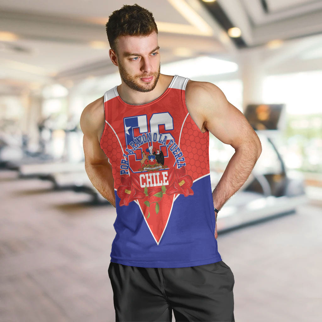 Personalized Chile Independence Day Men Tank Top Chilean Code 56 Copihue Flowers