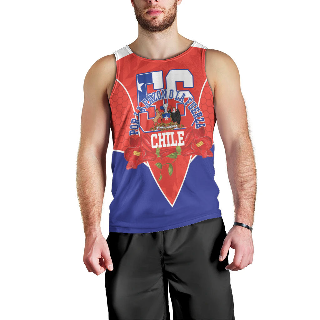 Personalized Chile Independence Day Men Tank Top Chilean Code 56 Copihue Flowers
