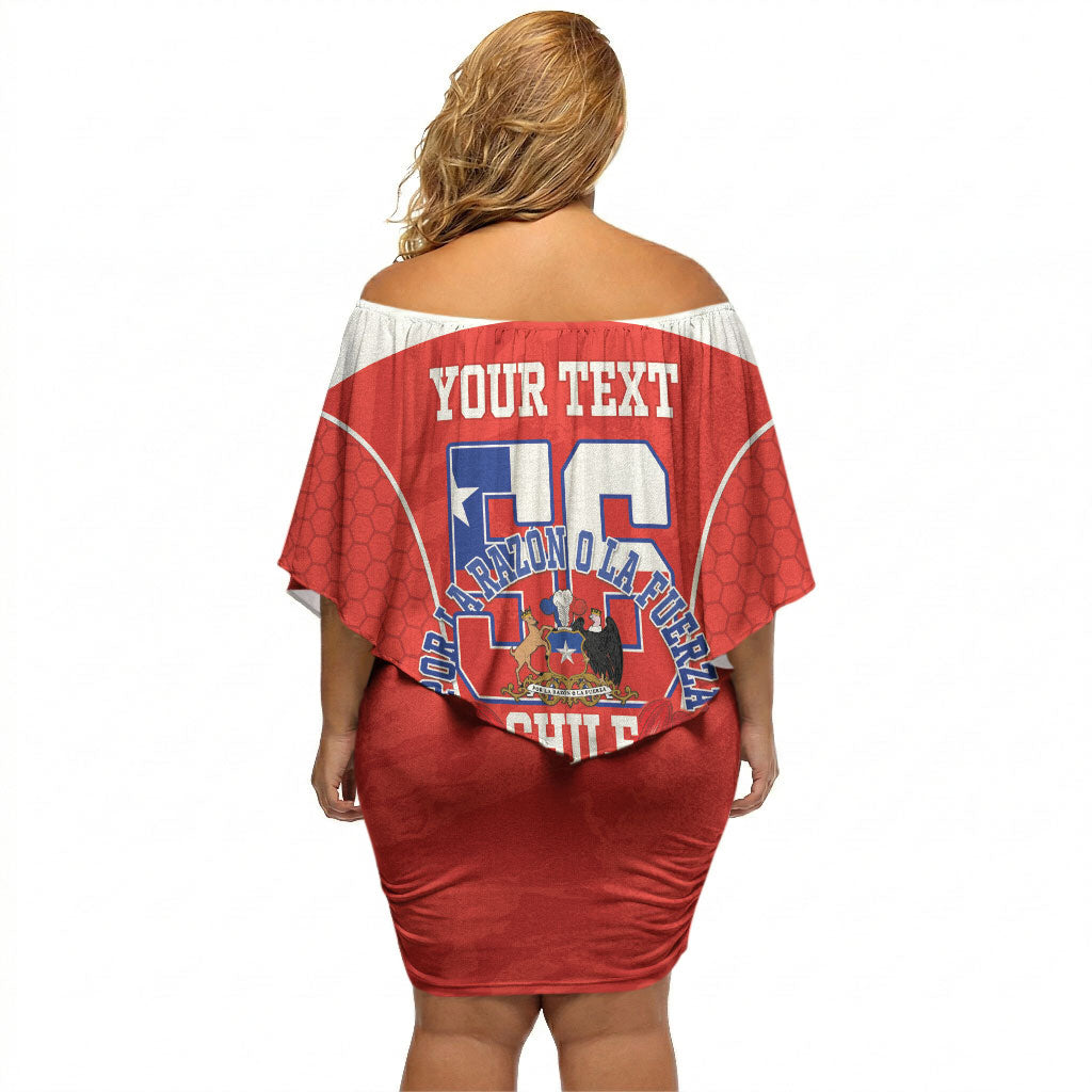 Personalized Chile Independence Day Off Shoulder Short Dress Chilean Code 56 Copihue Flowers