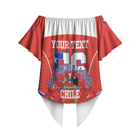 Personalized Chile Independence Day Off Shoulder Wrap Waist Top Chilean Code 56 Copihue Flowers