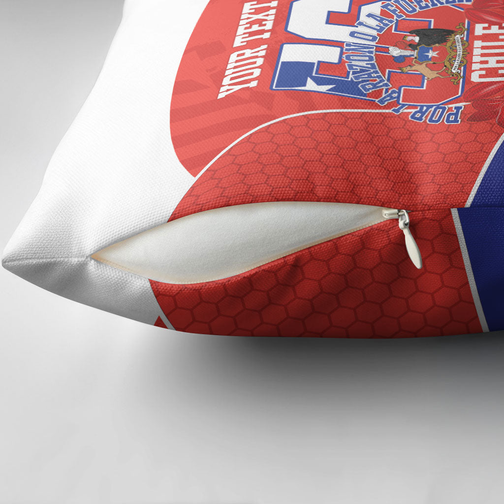 Personalized Chile Independence Day Pillow Cover Chilean Code 56 Copihue Flowers