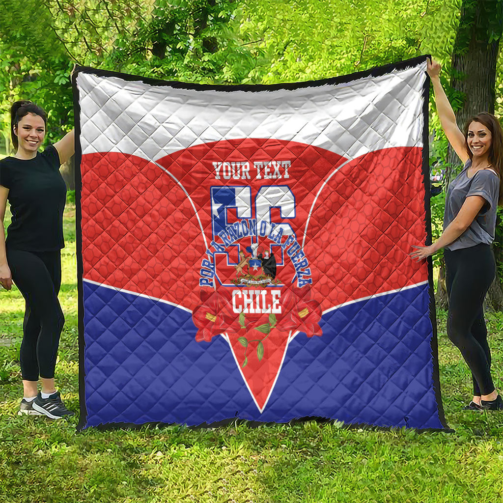 Personalized Chile Independence Day Quilt Chilean Code 56 Copihue Flowers