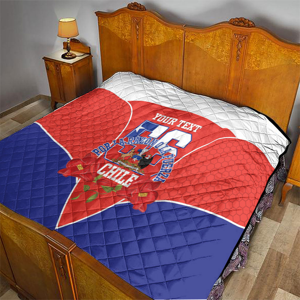 Personalized Chile Independence Day Quilt Chilean Code 56 Copihue Flowers