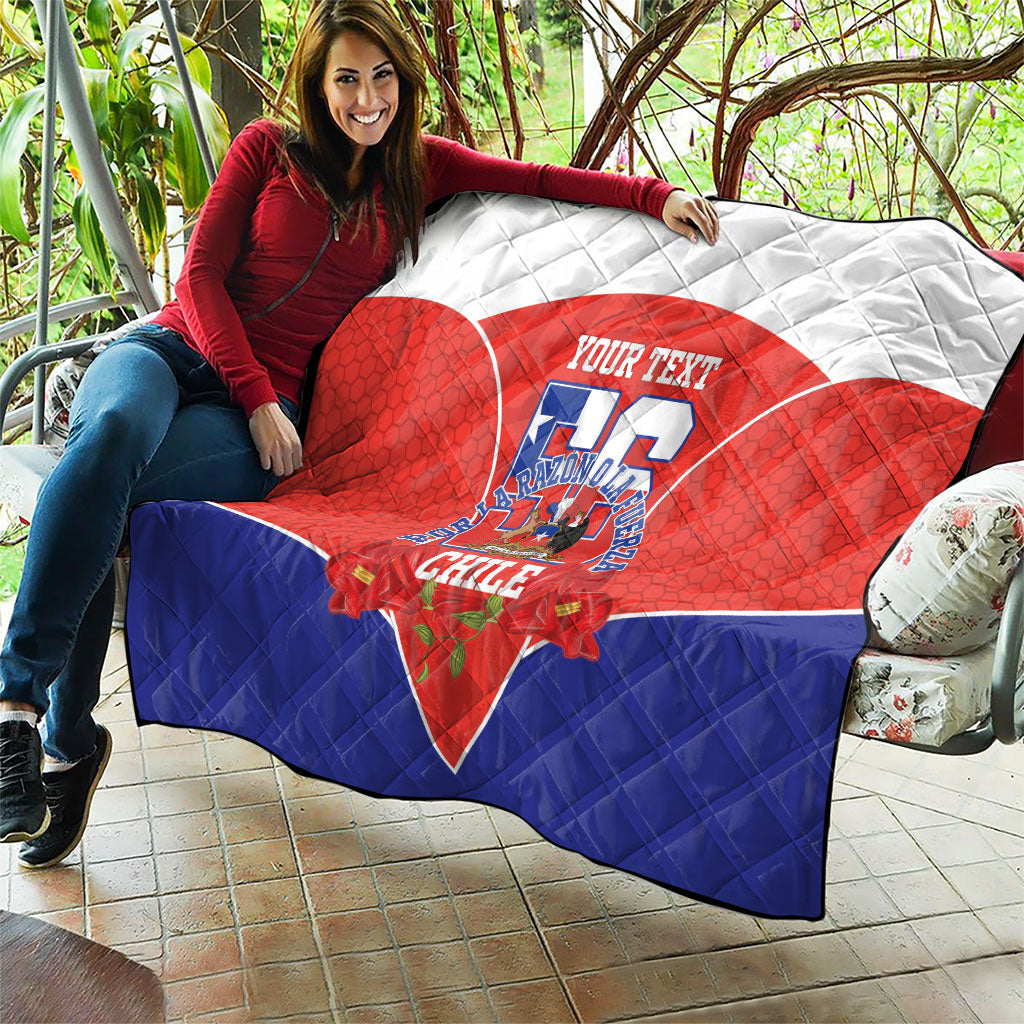 Personalized Chile Independence Day Quilt Chilean Code 56 Copihue Flowers