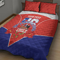 Personalized Chile Independence Day Quilt Bed Set Chilean Code 56 Copihue Flowers