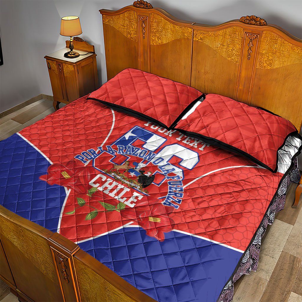 Personalized Chile Independence Day Quilt Bed Set Chilean Code 56 Copihue Flowers