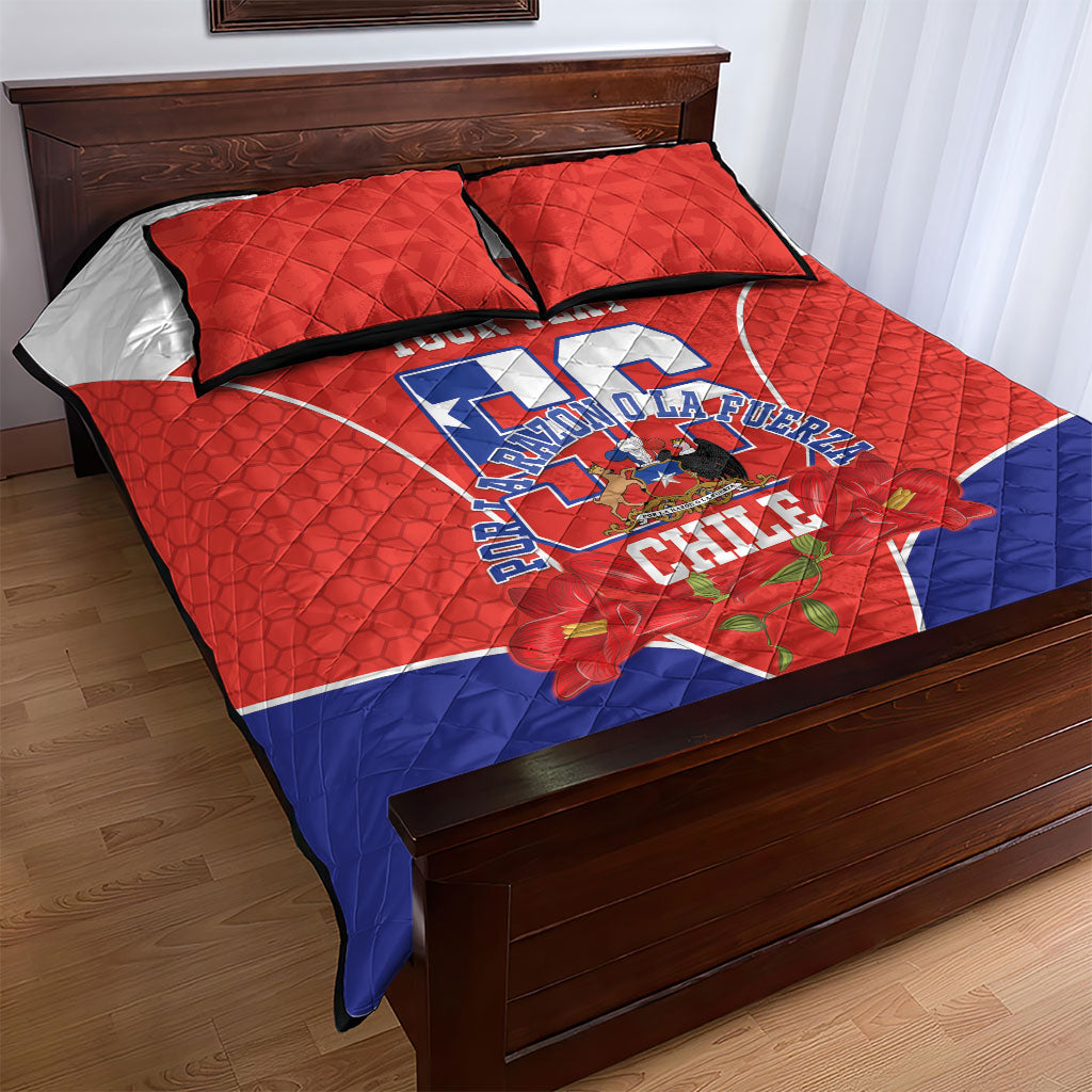 Personalized Chile Independence Day Quilt Bed Set Chilean Code 56 Copihue Flowers