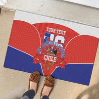 Personalized Chile Independence Day Rubber Doormat Chilean Code 56 Copihue Flowers