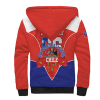 Personalized Chile Independence Day Sherpa Hoodie Chilean Code 56 Copihue Flowers