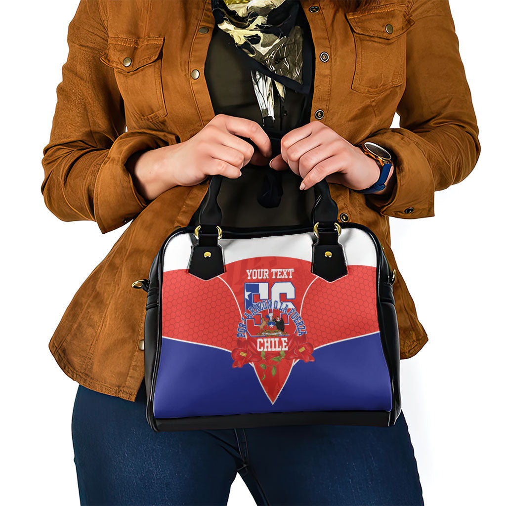 Personalized Chile Independence Day Shoulder Handbag Chilean Code 56 Copihue Flowers