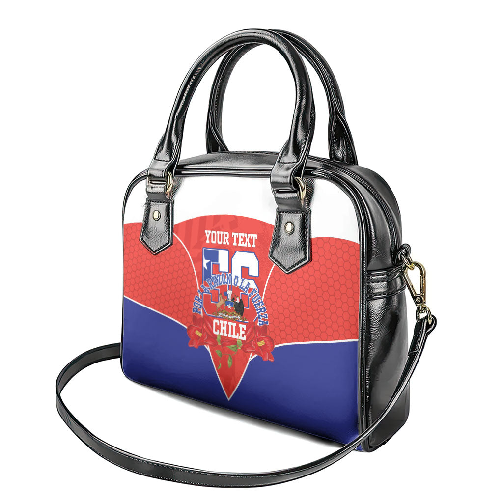 Personalized Chile Independence Day Shoulder Handbag Chilean Code 56 Copihue Flowers