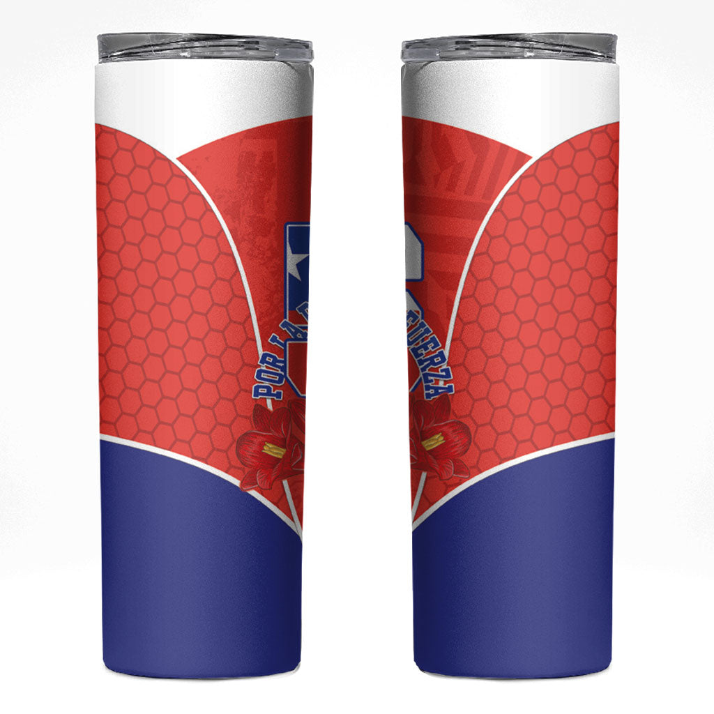 Chile Independence Day Skinny Tumbler Chilean Code 56 Copihue Flowers
