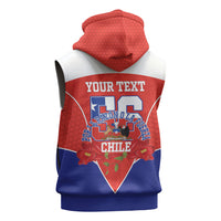 Personalized Chile Independence Day Sleeveless Hoodie Chilean Code 56 Copihue Flowers