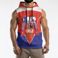 Personalized Chile Independence Day Sleeveless Hoodie Chilean Code 56 Copihue Flowers