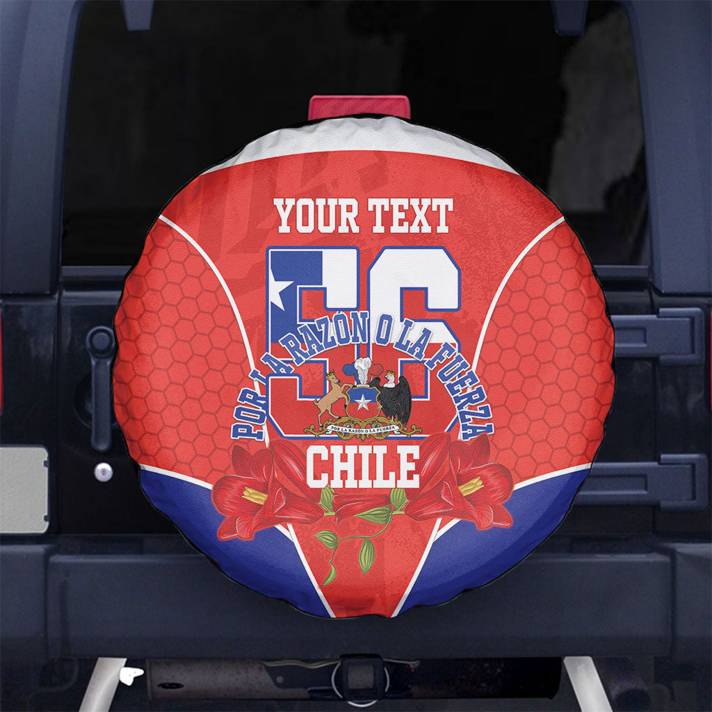 Personalized Chile Independence Day Spare Tire Cover Chilean Code 56 Copihue Flowers