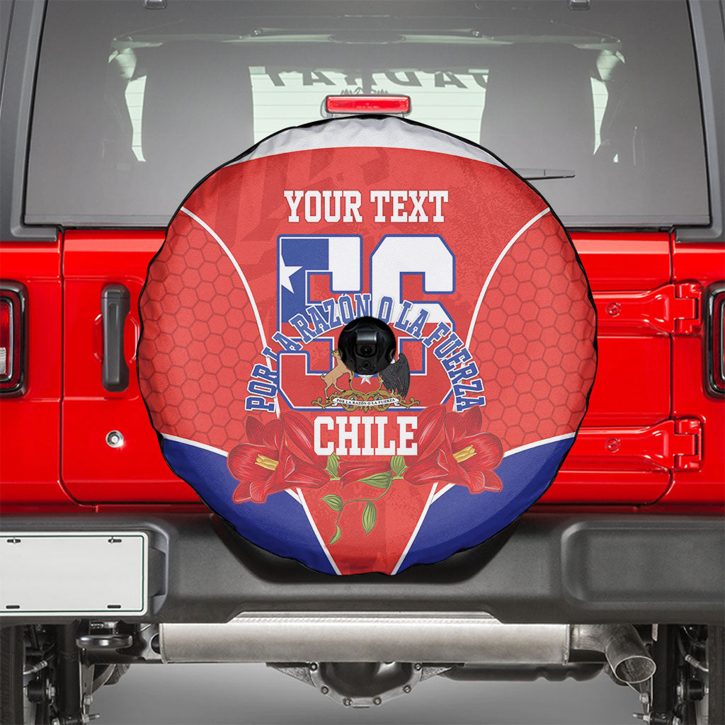 Personalized Chile Independence Day Spare Tire Cover Chilean Code 56 Copihue Flowers