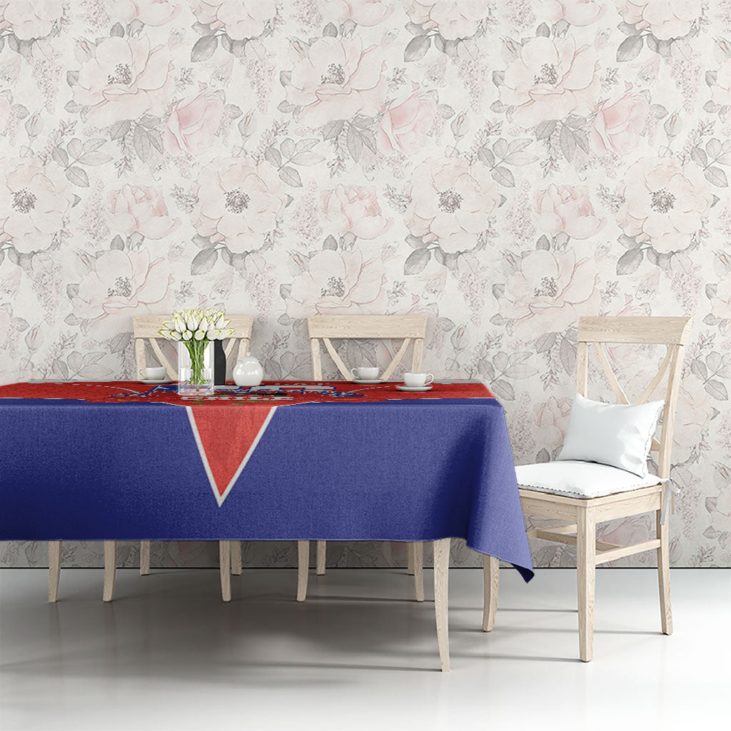 Personalized Chile Independence Day Tablecloth Chilean Code 56 Copihue Flowers